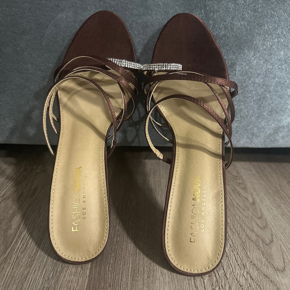 Satin Strapped Heeled Sandal